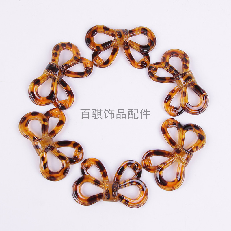 Amber resin mini small bow handmade diy hair accessories accessories clothing decoration buckle
