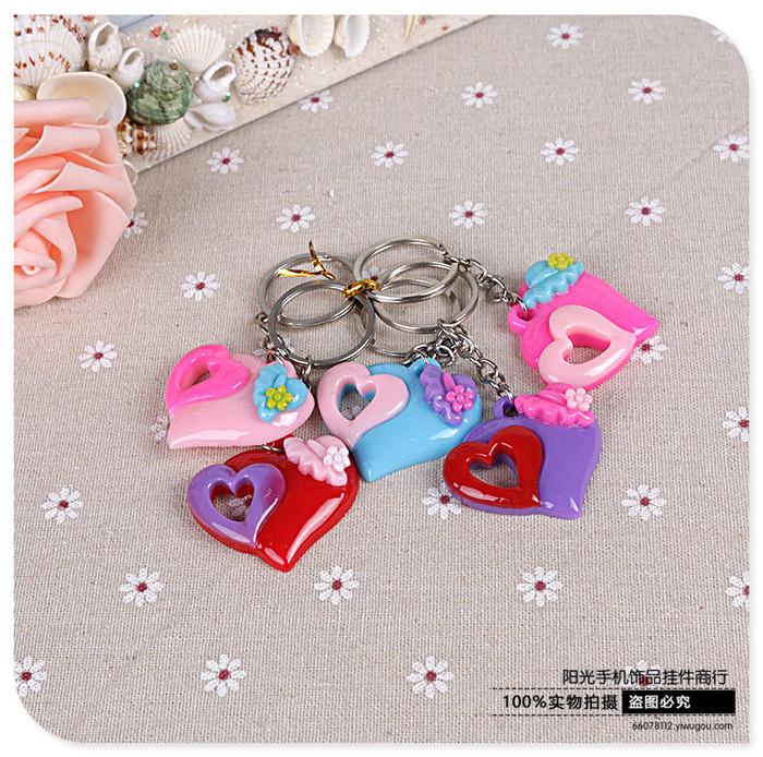 Fashion resin heart jewelry key buckle love series Fashion resin heart jewelry key buckle love series