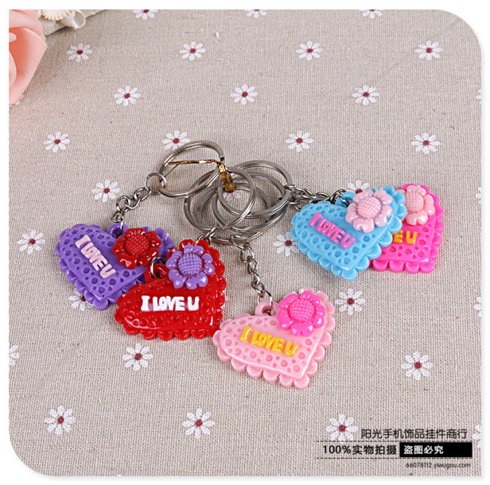 Fashion resin heart jewelry key buckle love series Fashion resin heart jewelry key buckle love series