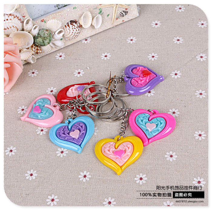 Fashion resin heart jewelry key buckle love series Fashion resin heart jewelry key buckle love series
