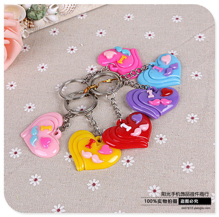 Fashion resin heart jewelry key buckle love series Fashion resin heart jewelry key buckle love series