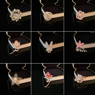 [Aiqi] Pearl Brooch Fashion Clothing Resin Corsage Vintage Animal Silk Scarf Buckle Pin H0042