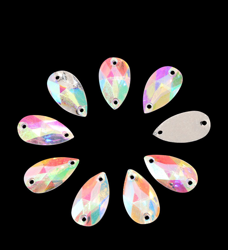 Middle East Indian Resin Flat Satellite Mold Hole Flat Buckle Double Hole Hand Sewing Drill DIY Wedding Dress Wedding Dress Sequins