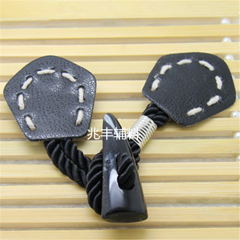 High quality wholesale horn button belt leather buckle strap on ivory high-grade resin buckle buckle sweater