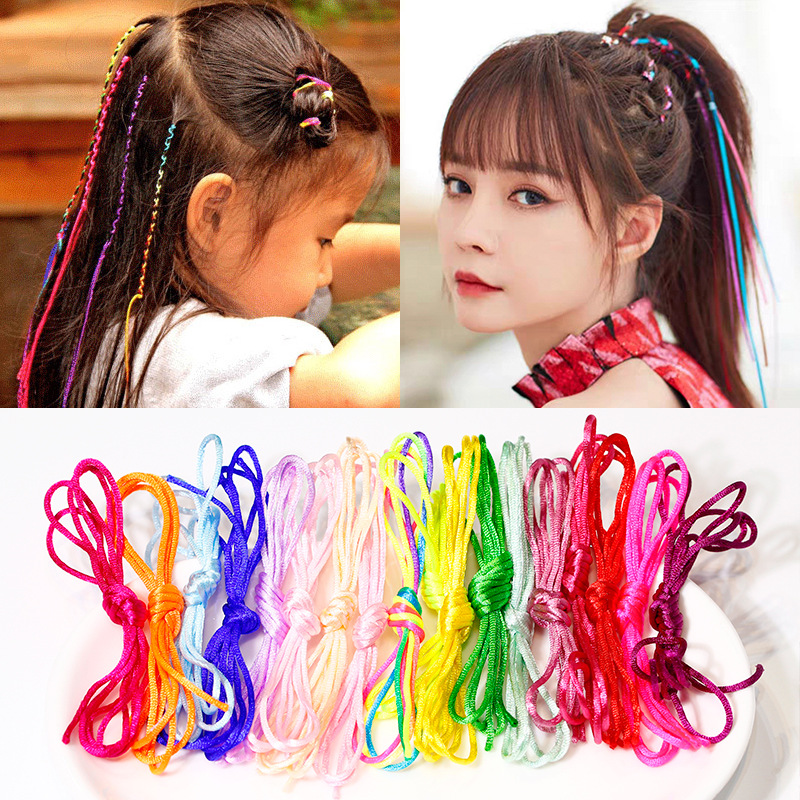 Braided Hair Rope Colored Headband Female Xuan Ya Hip Hop Colorful Ropes Colorful Thread Braid Children Colorful Ribbon Hair Accessories Modeling Headdress