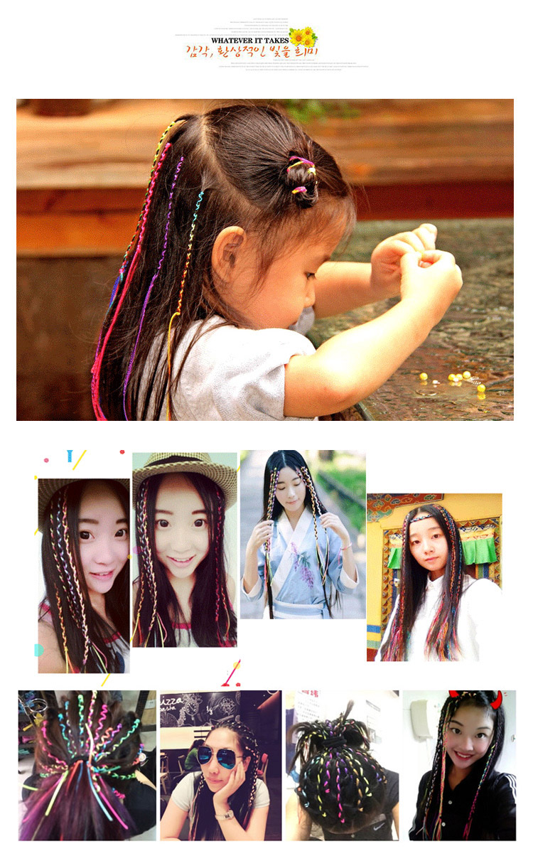 Braided Hair Rope Colored Headband Female Xuan Ya Hip Hop Colorful Ropes Colorful Thread Braid Children Colorful Ribbon Hair Accessories Modeling Headdress Braided Hair Rope Colored Headband Female Xuan Ya Hip Hop Colorful Ropes Colorful Thread Braid Children Colorful Ribbon Hair Accessories Modeling Headdress