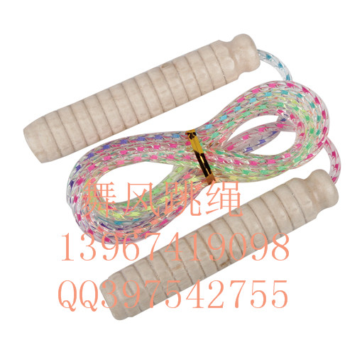 Standard massage handle skipping student skipping children skipping rope with wooden handle colorful ropes