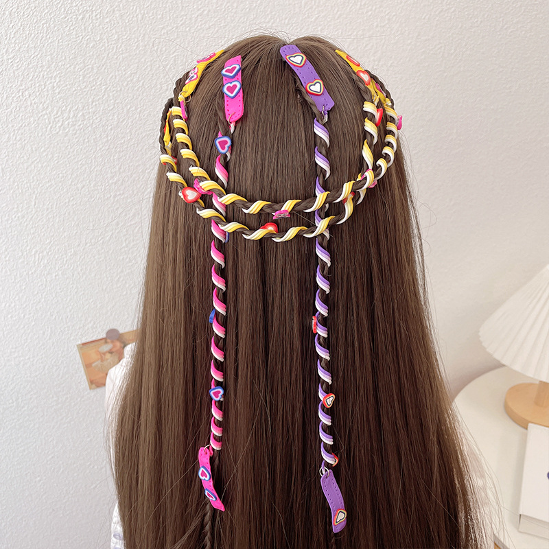 Children Hair Braiding Colorful Ropes Dirty Braid Artifact Ribbon Colorful Colorful Hair Accessories Ribbons Headdress Female Headband Dirty Braid Hair Rope