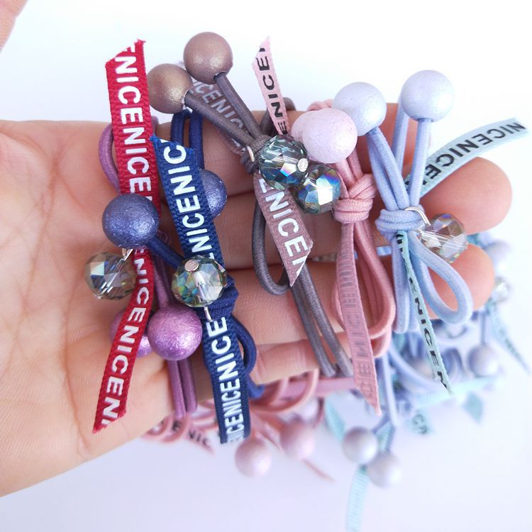 Korean Style Popular Colorful Beads Headband Ribbon Colorful Beads Hair Rope Fashion Hair Ring Colorful Ropes Rubber Band 1 Yuan Supply Ornament Wholesale Korean Style Popular Colorful Beads Headband Ribbon Colorful Beads Hair Rope Fashion Hair Ring Colorful Ropes Rubber Band 1 Yuan Supply Ornament Wholesale