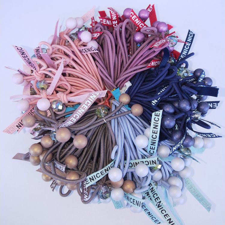 Korean Style Popular Colorful Beads Headband Ribbon Colorful Beads Hair Rope Fashion Hair Ring Colorful Ropes Rubber Band 1 Yuan Supply Ornament Wholesale Korean Style Popular Colorful Beads Headband Ribbon Colorful Beads Hair Rope Fashion Hair Ring Colorful Ropes Rubber Band 1 Yuan Supply Ornament Wholesale