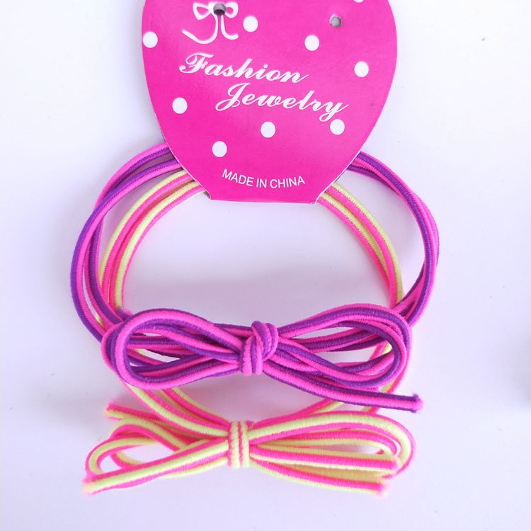 Rubber Band Colorful Ropes Head Rope Card Rubber Band 2 Pieces Hair Rope 2 Yuan Rubber Band 1 Yuan 2 Yuan Ornament Wholesale