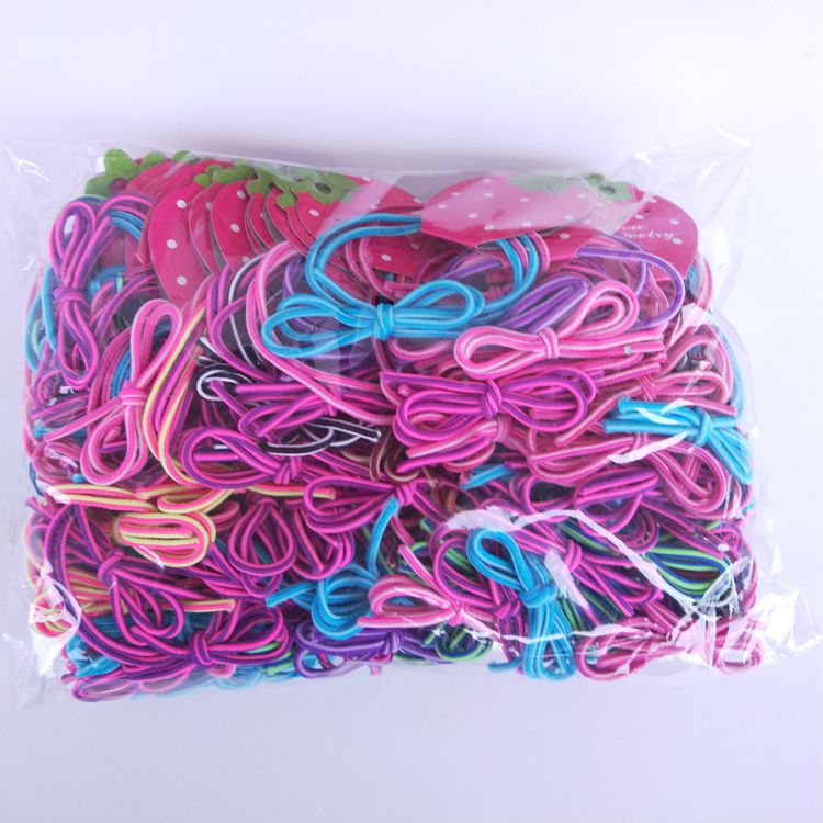 Rubber Band Colorful Ropes Head Rope Card Rubber Band 2 Pieces Hair Rope 2 Yuan Rubber Band 1 Yuan 2 Yuan Ornament Wholesale