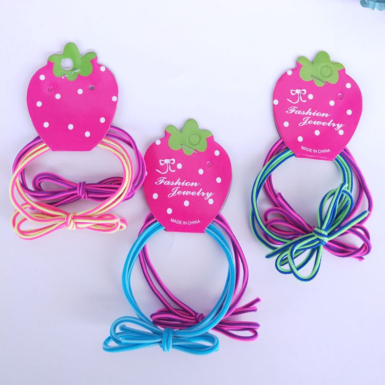 Rubber Band Colorful Ropes Head Rope Card Rubber Band 2 Pieces Hair Rope 2 Yuan Rubber Band 1 Yuan 2 Yuan Ornament Wholesale