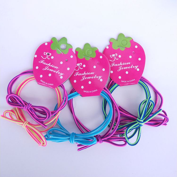 Rubber Band Colorful Ropes Head Rope Card Rubber Band 2 Pieces Hair Rope 2 Yuan Rubber Band 1 Yuan 2 Yuan Ornament Wholesale