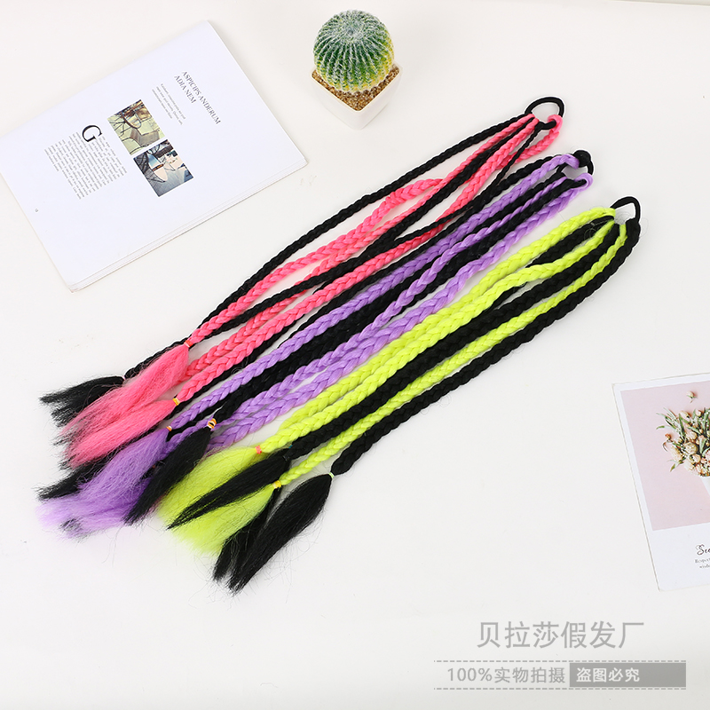 Colorful Dirty Braid Hair Band Braid Hair Hair Accessories Colorful Colorful Ropes Dirty Braid Hair Rope Ribbon Headband Female Hair Ring Wholesale