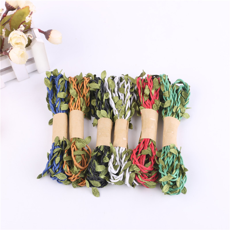 Colorful Woven Handmade Leaves Primary Hemp Wax Rope Cloth Colorful Leaves Colorful Ropes