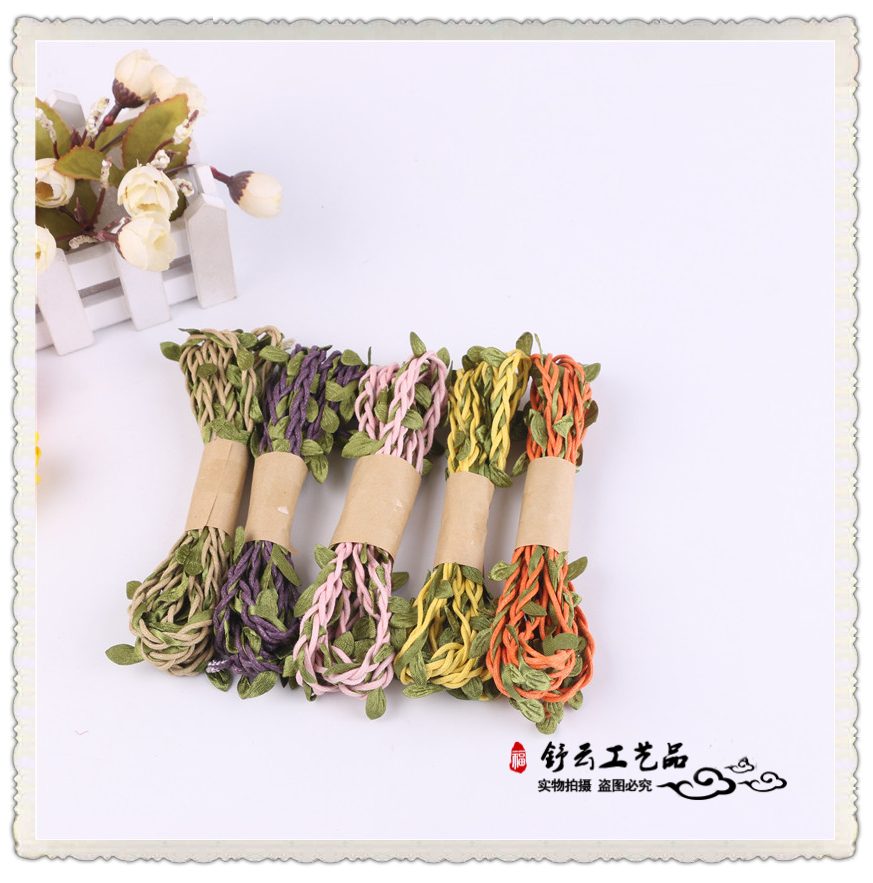 Colorful Woven Handmade Leaves Primary Hemp Wax Rope Cloth Colorful Leaves Colorful Ropes