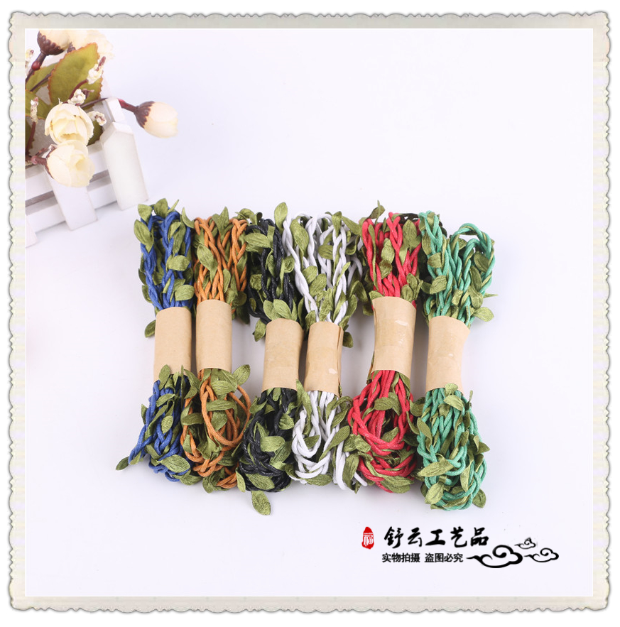 Colorful Woven Handmade Leaves Primary Hemp Wax Rope Cloth Colorful Leaves Colorful Ropes