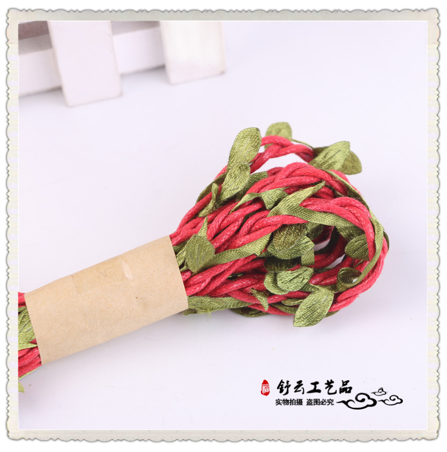 Colorful Woven Handmade Leaves Primary Hemp Wax Rope Cloth Colorful Leaves Colorful Ropes