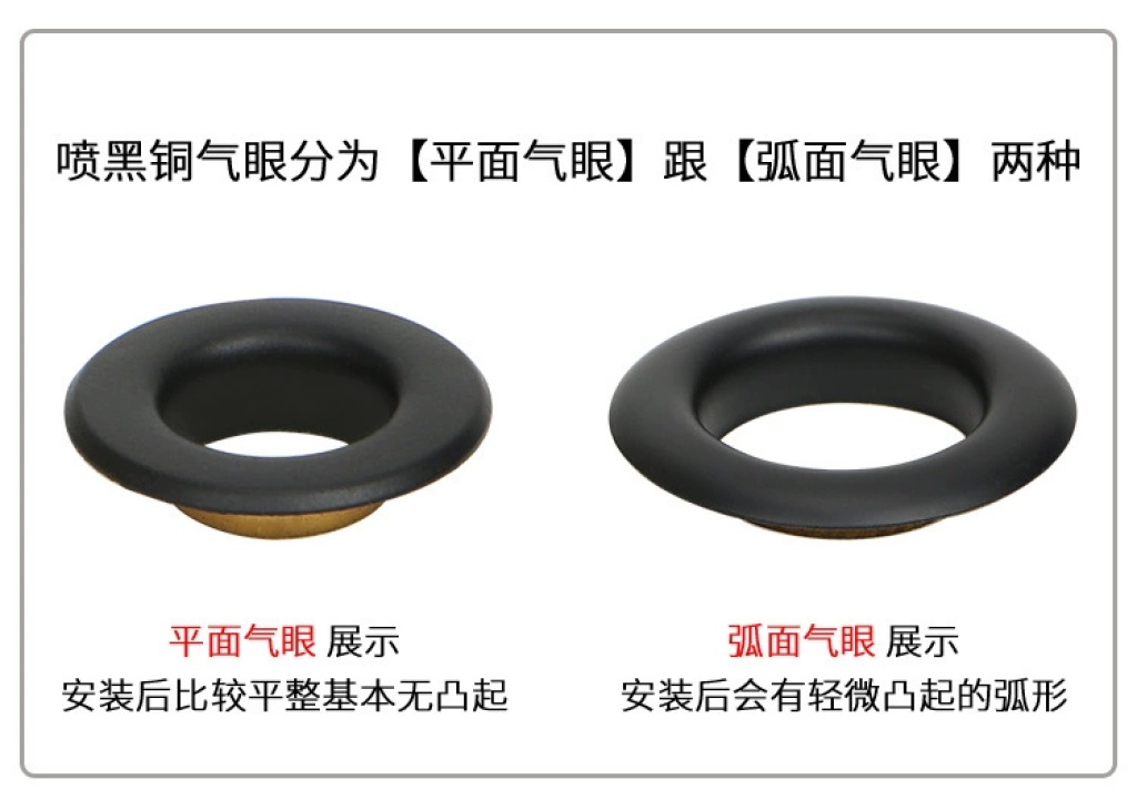 Spray Paint Matte Black Brass Eyelets Eyelet Button Handbag Clothes Shoes Tag Eyelet Hollow Rivet