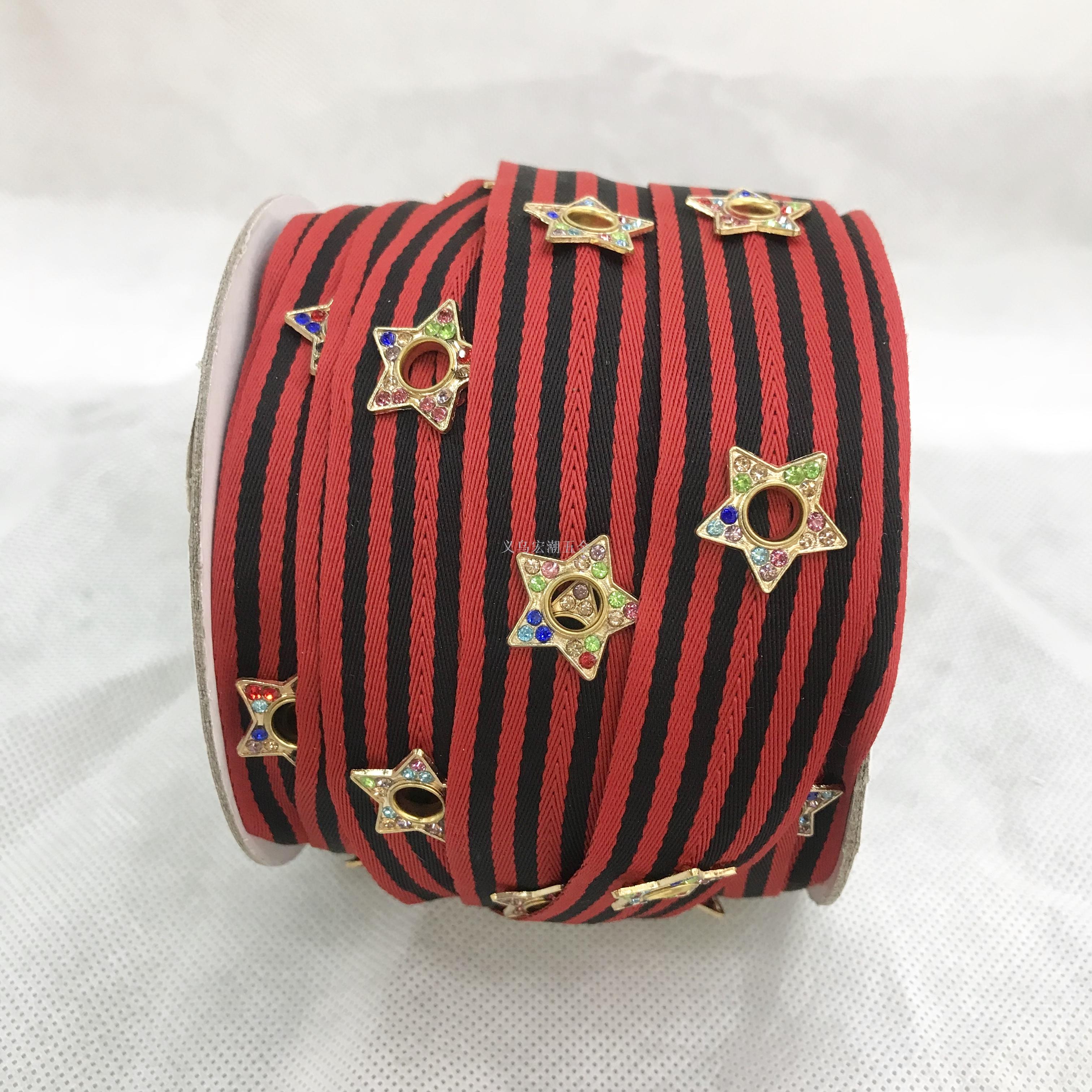 Eyelet ribbon riveted ribbon garment accessories accessories cap scarf lace