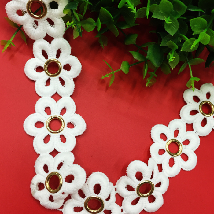 No. 600 eyelet lace accessories manufacturers selling silk embroidery lace milk solution