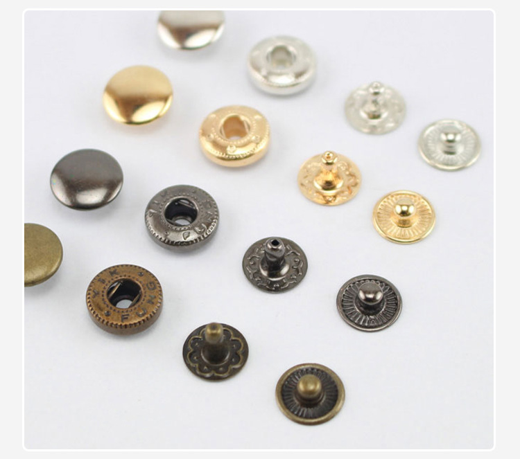 Factory Direct Supply Iron Snap Fastener Clothing Accessories down Jacket round Button Metal Eyelet Button Custom Batch