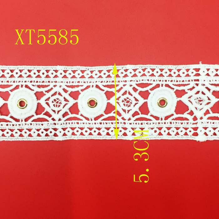 Foreign trade popular milk silk garment accessories accessories eyelet lace embroidery water soluble lace bar Foreign trade popular milk silk garment accessories accessories eyelet lace embroidery water soluble lace bar