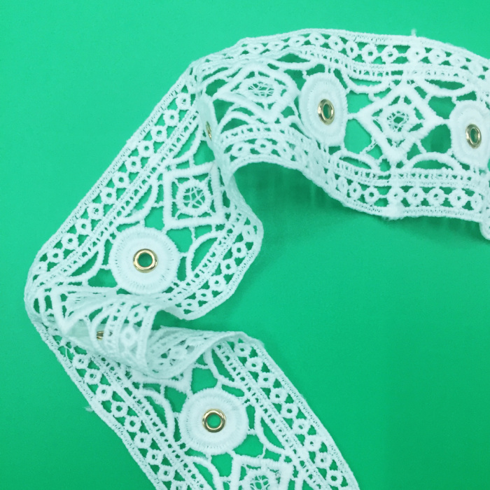 Foreign trade popular milk silk garment accessories accessories eyelet lace embroidery water soluble lace bar Foreign trade popular milk silk garment accessories accessories eyelet lace embroidery water soluble lace bar
