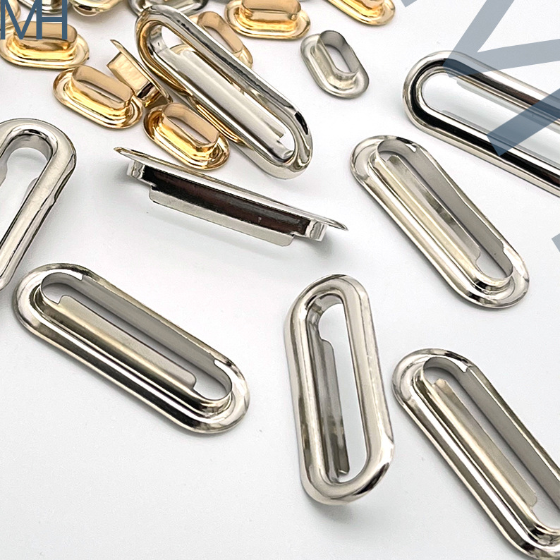 Slot Buckle Factory Direct Supply Denier Eyelet U-Shaped Eyelet Luggage Accessories Egg-Shaped Eyelet Oval Eyelet in Stock Wholesale