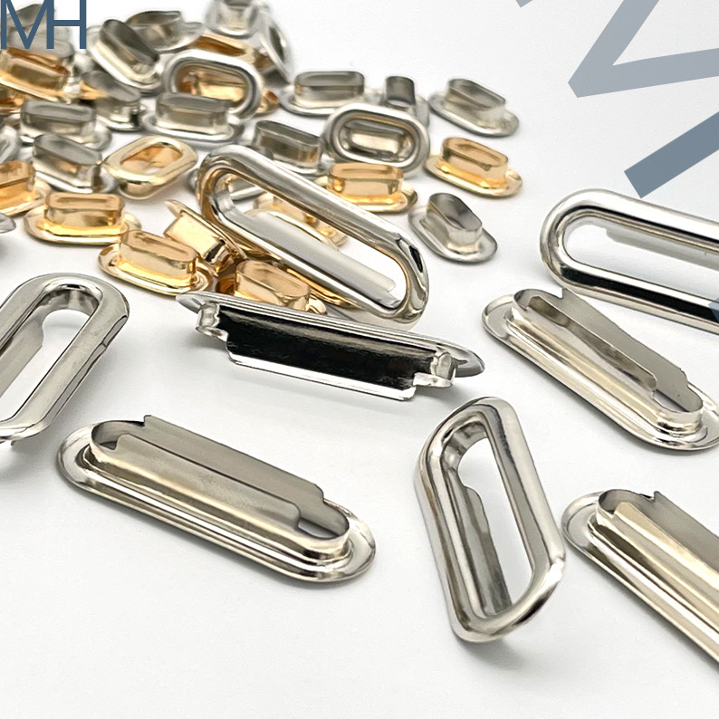 Slot Buckle Factory Direct Supply Denier Eyelet U-Shaped Eyelet Luggage Accessories Egg-Shaped Eyelet Oval Eyelet in Stock Wholesale
