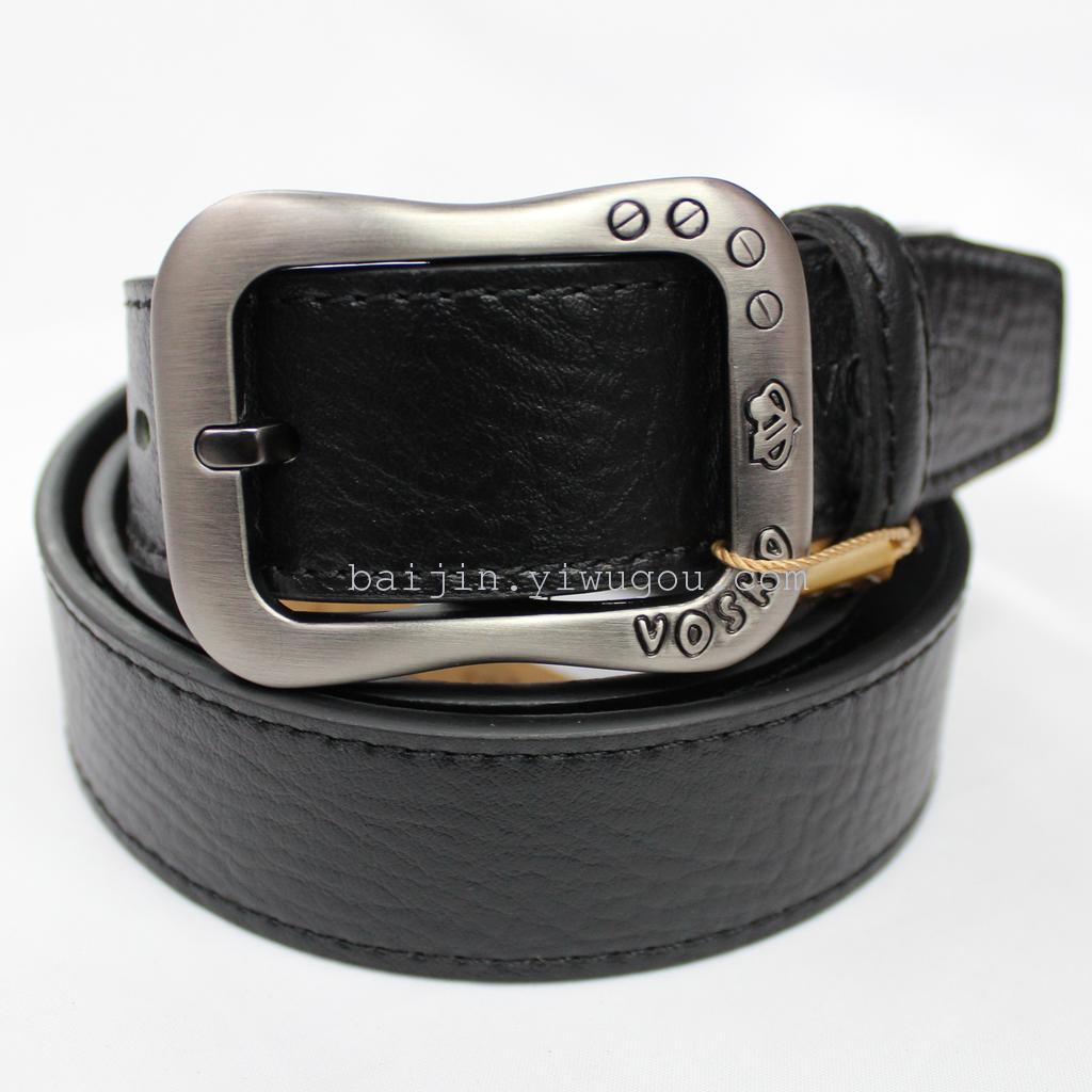 Fu shi - inch three - drop braille pin leather belt buckle classic leather belt wholesale