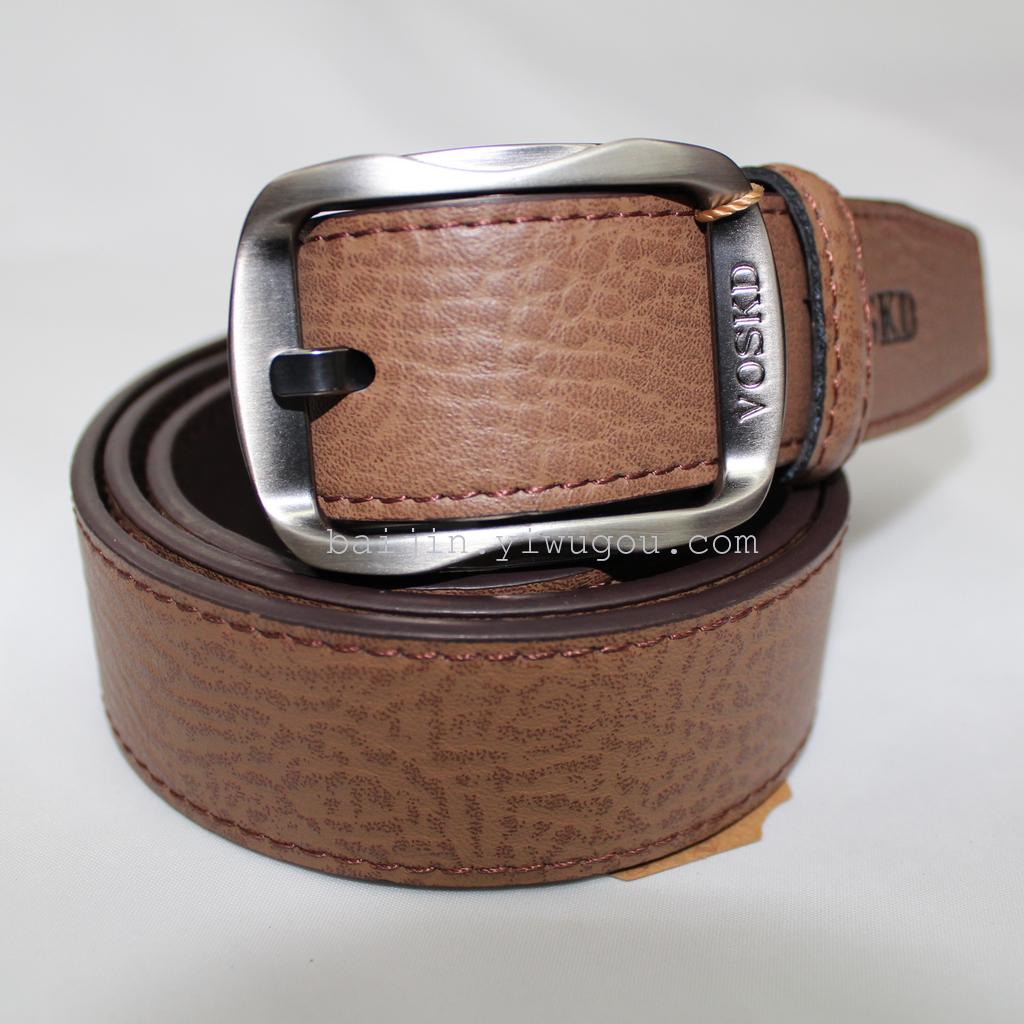 Fu shi - inch three - drop braille pin leather belt buckle classic leather belt wholesale