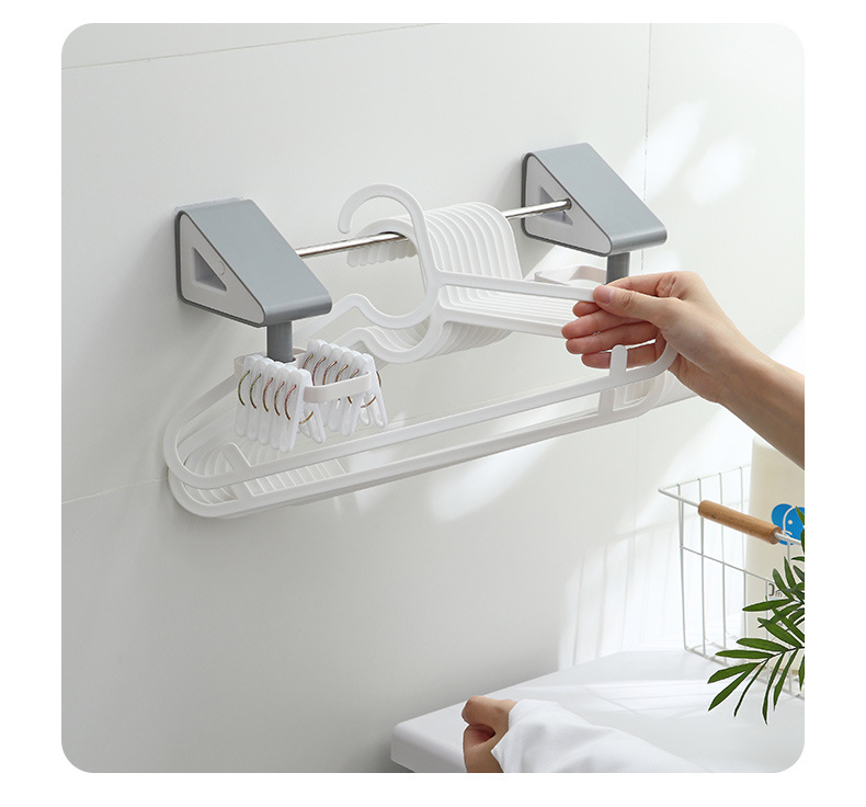 Multifunctional Hanger Hook Storage Rack Punch-Free Clothes Hanger Organizing Rack Wall-Mounted Clip Storage Fantastic Towel Rack