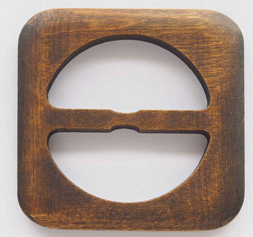 Factory Direct Sales Wholesale Wooden Buckle Belt Buckle round Natural Solid Wood Japanese Buckle Windbreaker Button the Third Gear Belt Buckle