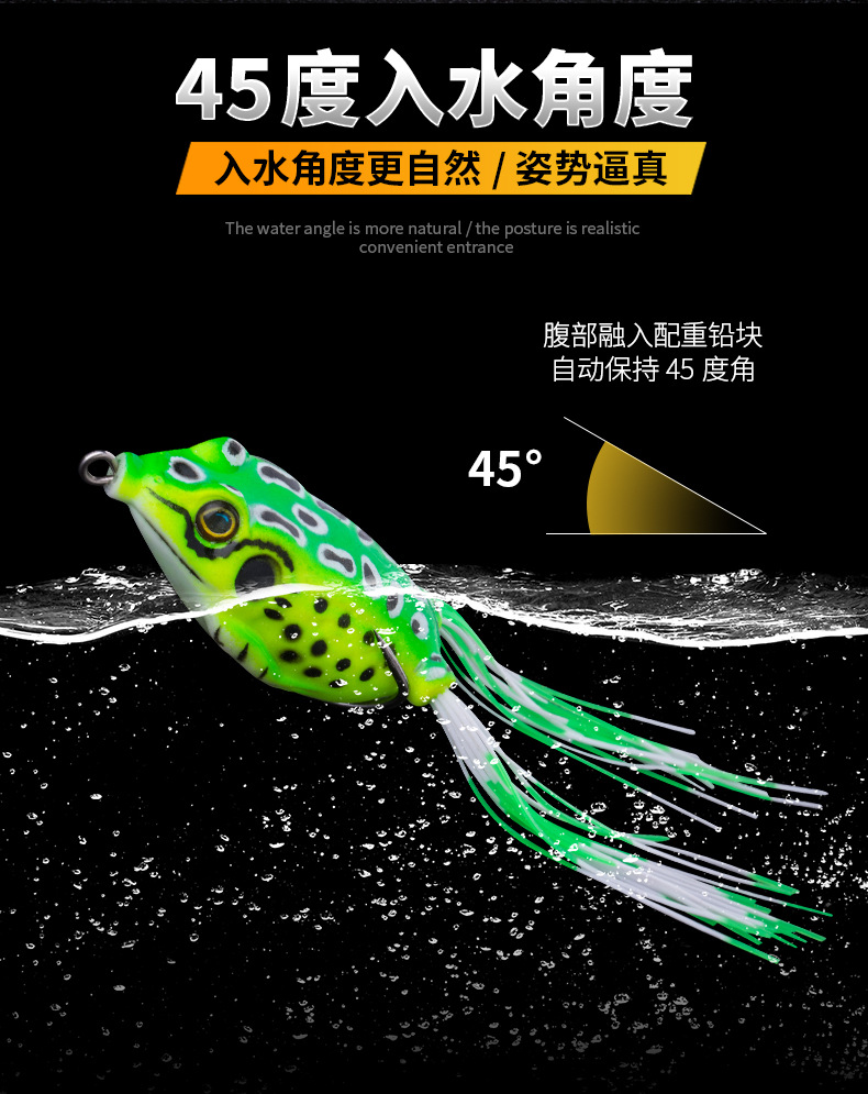 Factory Wholesale Bionic Thunder Frog Egg Frog Black Set High Carbon Steel Double Hook Lure Lure Soft Bait