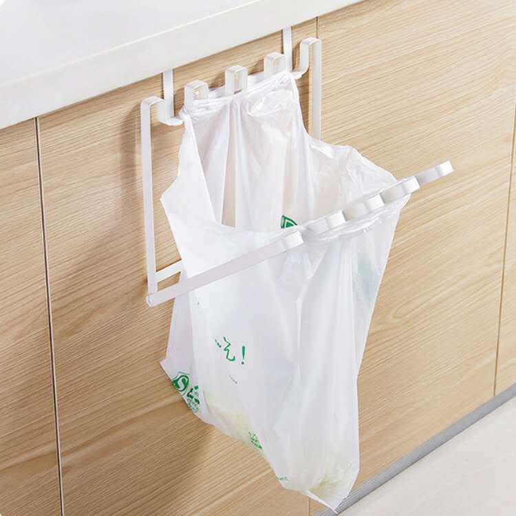Japanese Style Cabinet Door Back Garbage Bag Bracket Hook Kitchen Plastic Bag Hanging Rack Japanese Style Home Kitchen