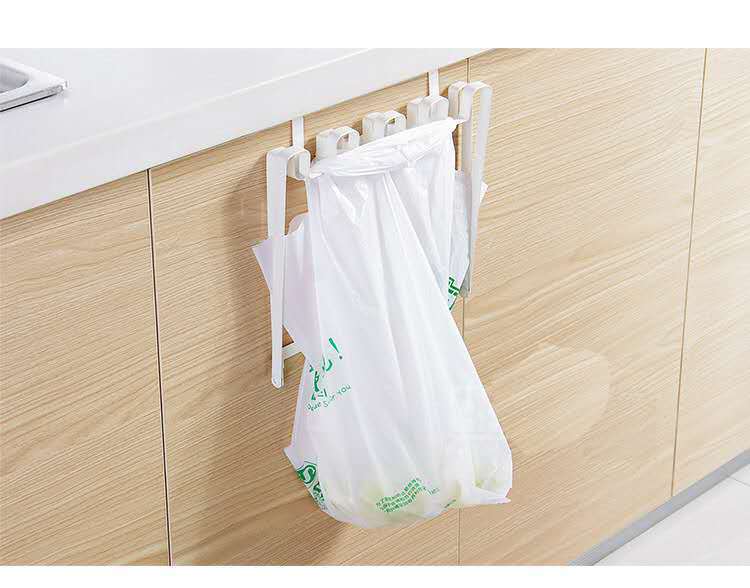 Japanese Style Cabinet Door Back Garbage Bag Bracket Hook Kitchen Plastic Bag Hanging Rack Japanese Style Home Kitchen