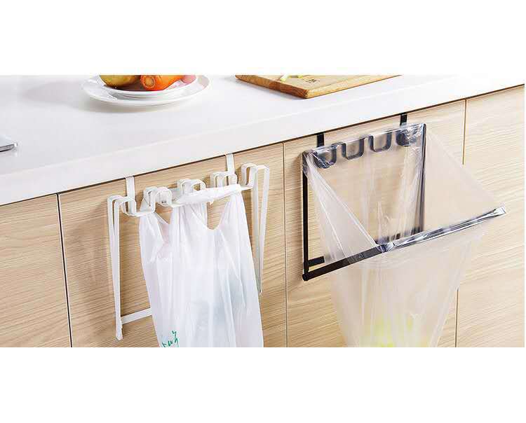 Japanese Style Cabinet Door Back Garbage Bag Bracket Hook Kitchen Plastic Bag Hanging Rack Japanese Style Home Kitchen