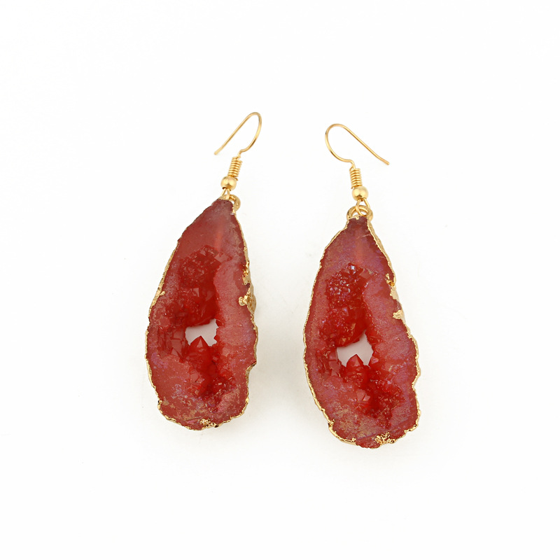 New Accessories Personalized Fashion Earrings Irregular Hollowout Earrings Retro Ear Hook Foreign Trade Resin Earrings