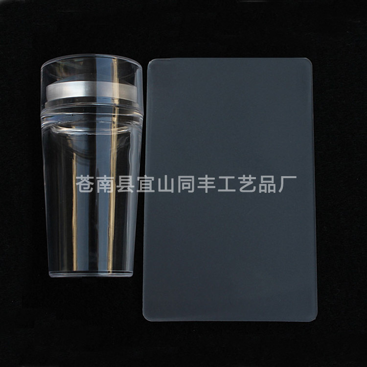 Factory in Stock Wholesale Cap Nail Art Transparent Stamp Set DIY Printing Tools Transparent Silicone Printing Head