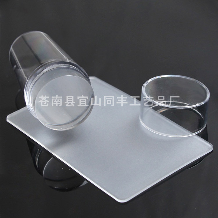 Factory in Stock Wholesale Cap Nail Art Transparent Stamp Set DIY Printing Tools Transparent Silicone Printing Head