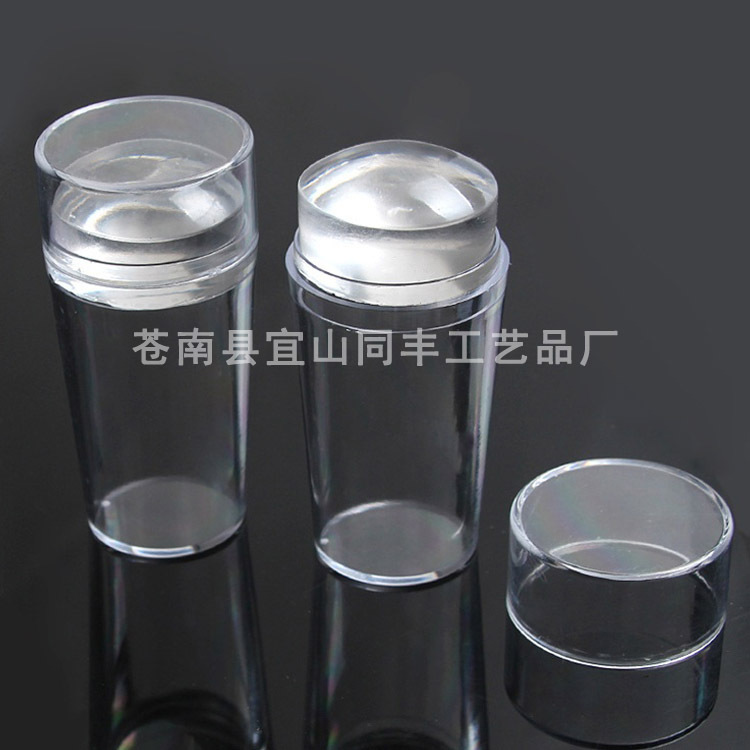 Factory in Stock Wholesale Cap Nail Art Transparent Stamp Set DIY Printing Tools Transparent Silicone Printing Head