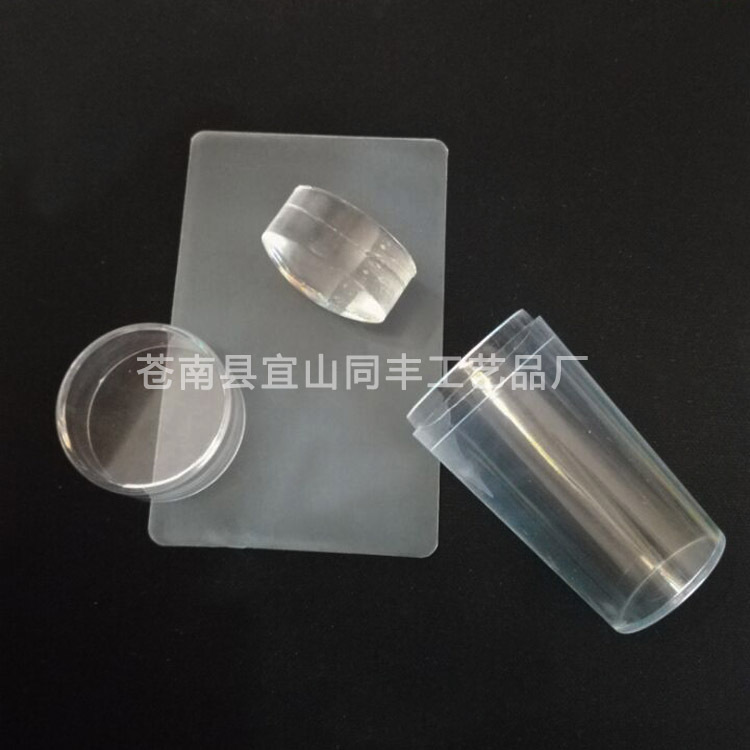 Factory in Stock Wholesale Cap Nail Art Transparent Stamp Set DIY Printing Tools Transparent Silicone Printing Head