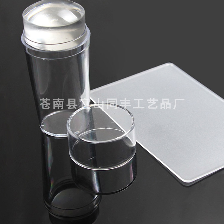Factory in Stock Wholesale Cap Nail Art Transparent Stamp Set DIY Printing Tools Transparent Silicone Printing Head