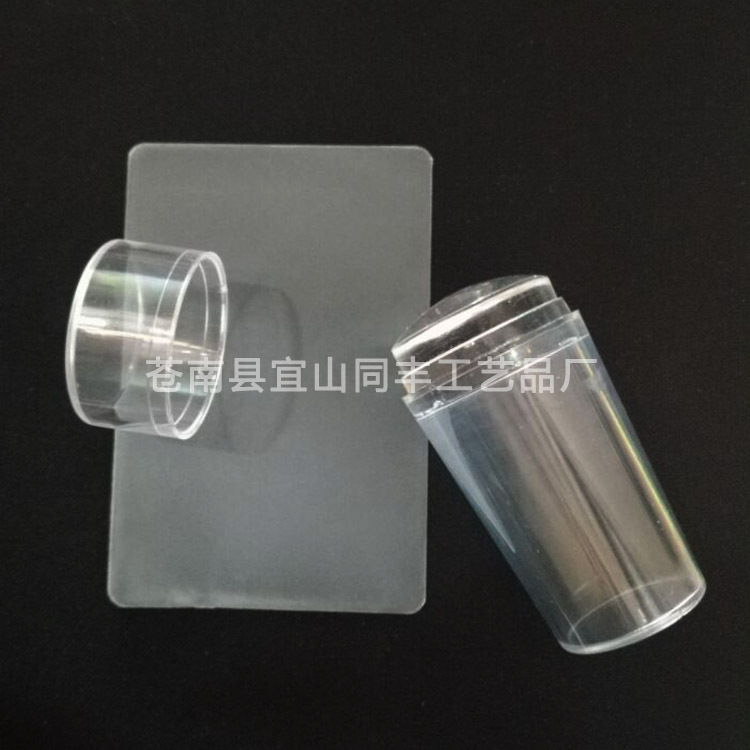 Factory in Stock Wholesale Cap Nail Art Transparent Stamp Set DIY Printing Tools Transparent Silicone Printing Head