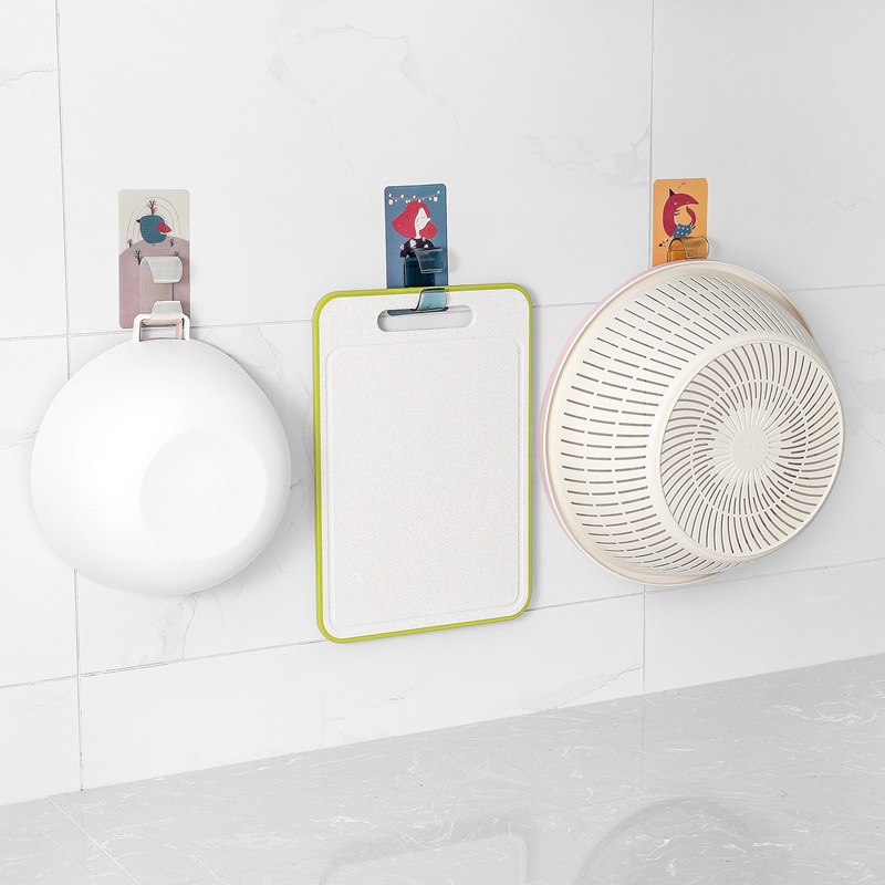 PunchFree Cartoon NonMarking Washstand Bathroom WallMounted Basin Clip Storage Rack Kitchen Washbasin Storage Hook Rack