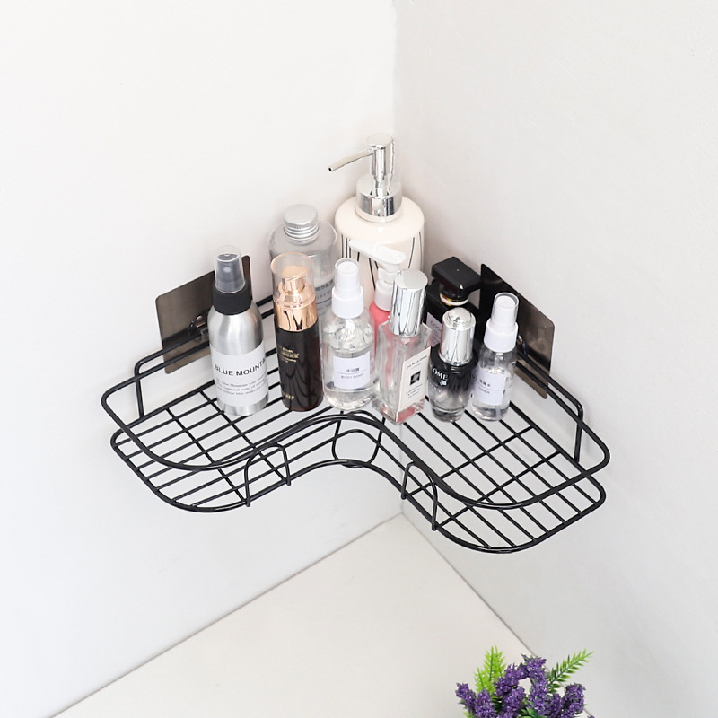 Simple Iron hook Bathroom Kitchen Wall Corner Storage Triangle Storage Rack