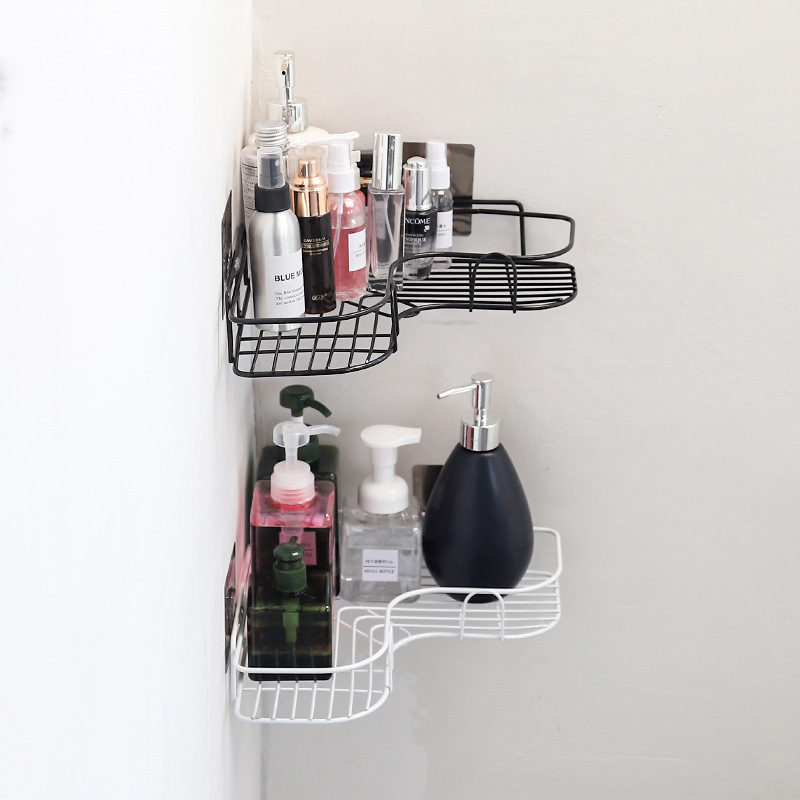 Simple Iron hook Bathroom Kitchen Wall Corner Storage Triangle Storage Rack