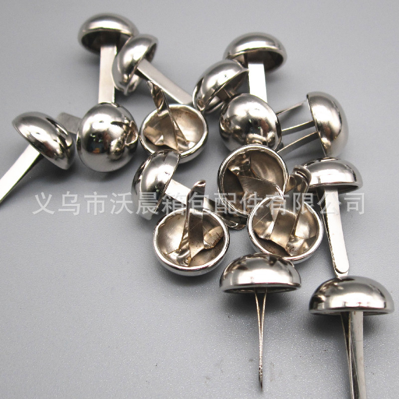 Spot Supply Two-Leg Mushroom Nail Two-Leg Cap Nail 8mm Gold round Head Two-Leg Rivet Decorative Glossy Spike Feet